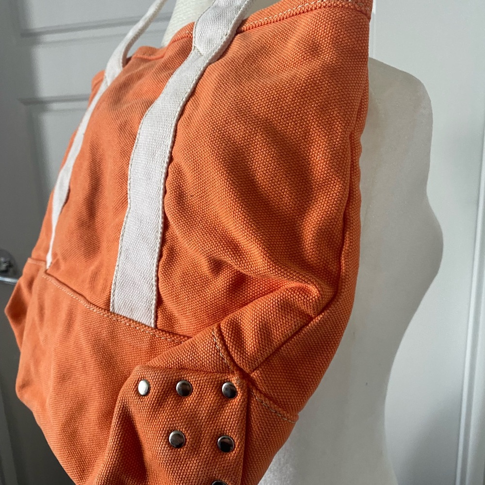 Small J Crew Tote - Orange/White - Picture 3 of 5